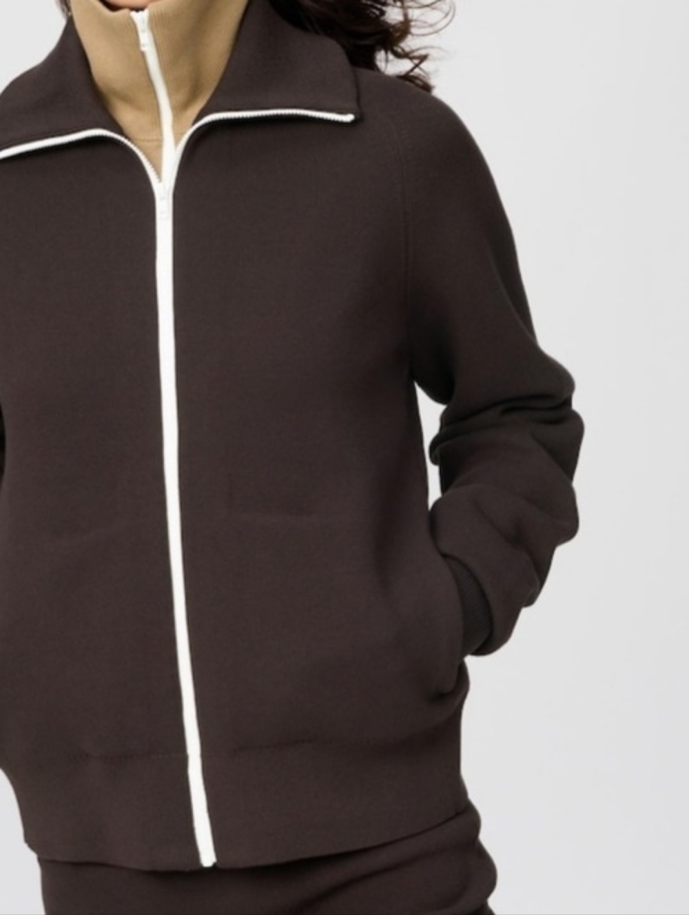 Uniqlo Washable Milano Ribbed Cardigan - Dark Brown